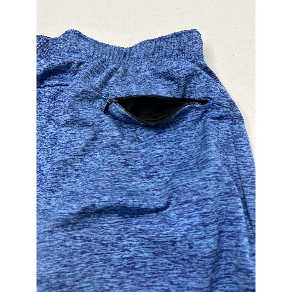 YoungLA Shorts Mens Medium Blue Heather Stretch Zip Pockets Active Training Gym - Picture 5 of 11